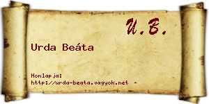 Urda Beáta névjegykártya