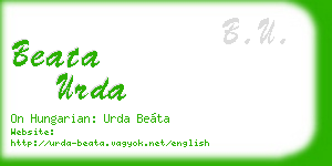 beata urda business card