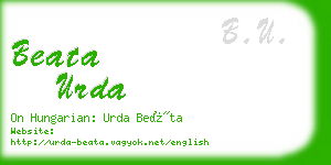 beata urda business card